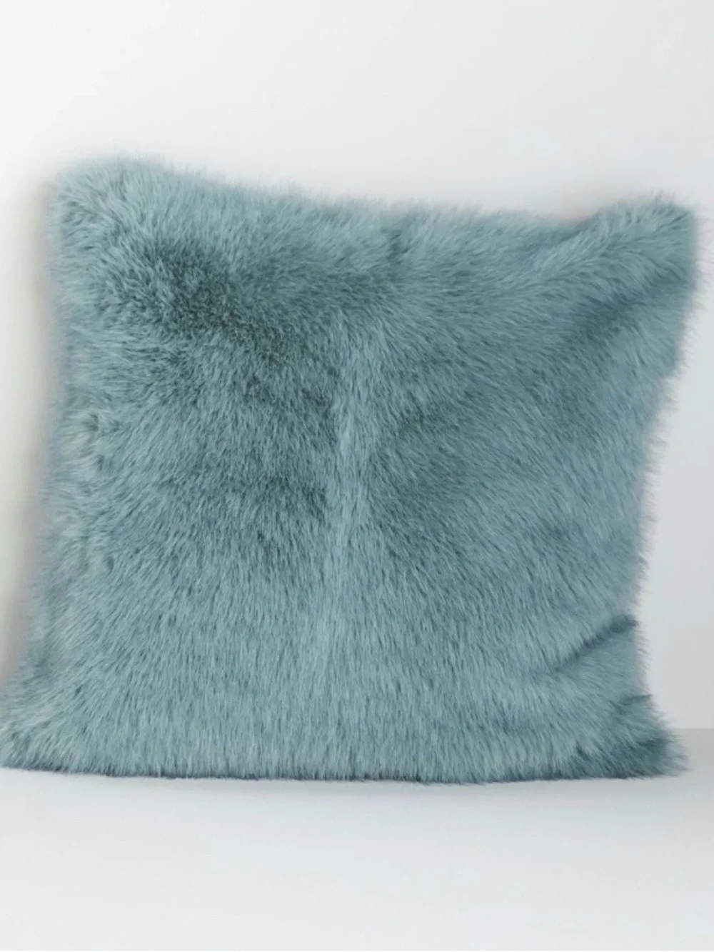 NWT Anthropologie Chloe Tipped Faux Fur Pillow, 20” Square, Turquoise